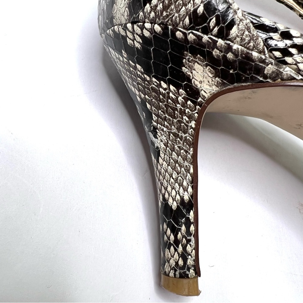 Cole Haan Snakeskin Heels Slingback Pumps Pointed Toe Classic Shoes Size 9 - Picture 12 of 15